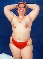 free bbw pics Plump in Red Panty Smiling...